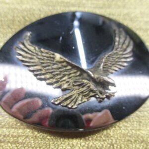 Gold tone Eagle with Shiny Silver Background 3"-4" W